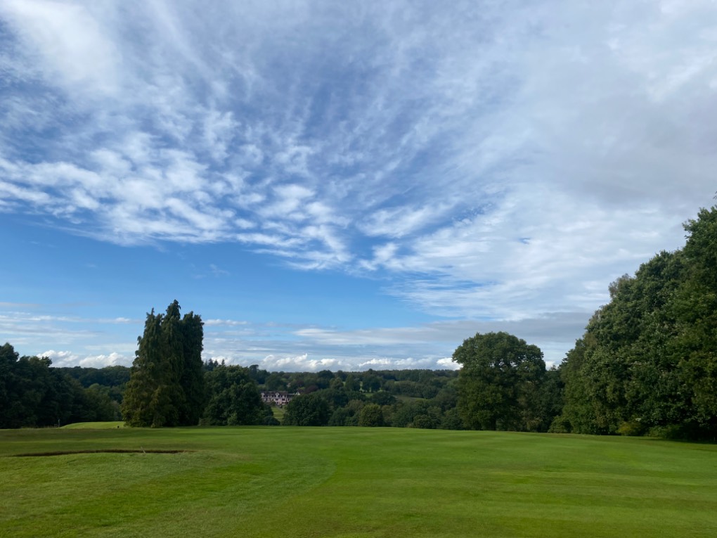 Horsham, West Sussex, The rain finally clears on the 15th hole, Mannings Heath, Horsham...