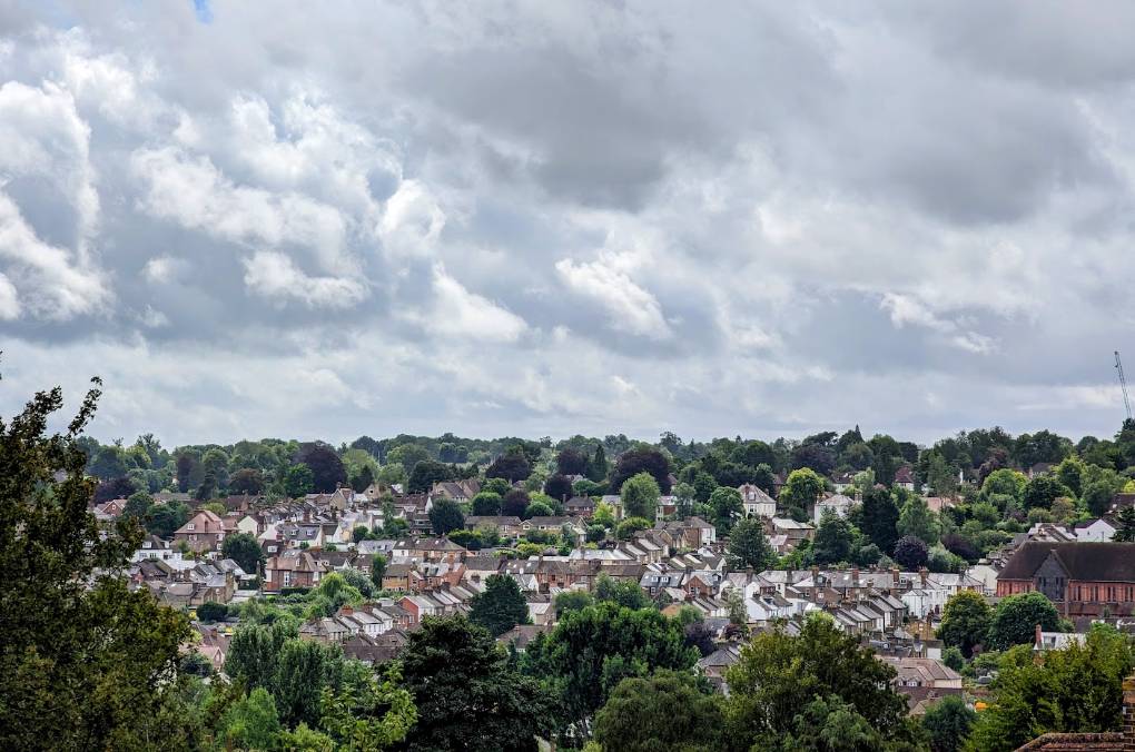 Sunny spells and showers Berkhamsted, Herts,, sent by Brian gaze