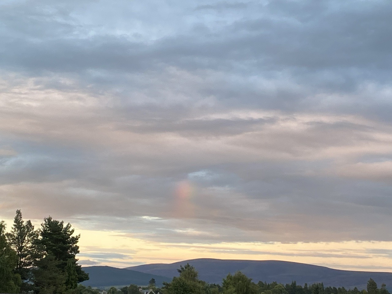 Vertical rainbow? Grantown on Spey, Highlands,Scotland, sent by Dizzy Daff