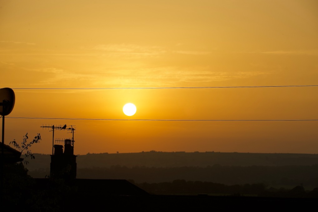 leek, staffordshire, Very warm septembers day with a saharan sunset....