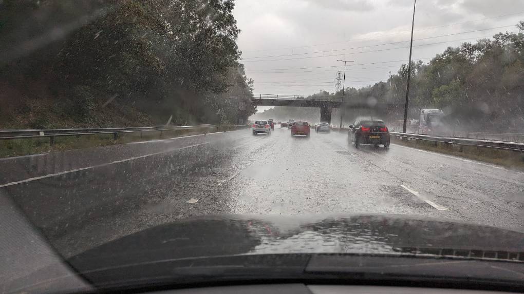 September storm and flooding on the M1 near Watford. Posted by Brian gaze