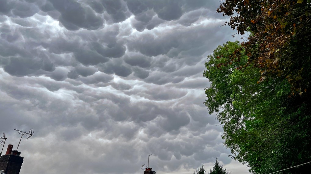 Leek, Staffordshire, Mammatus type of clouds suddenly appeared today....