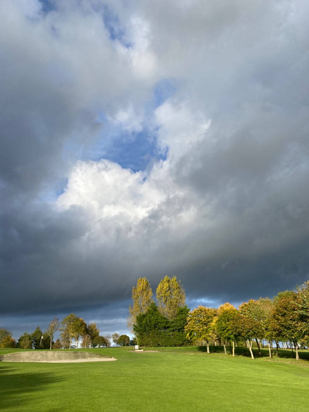 Yeovil, Somerset, Autumn sunshine after the rain, Long Sutton golf course...