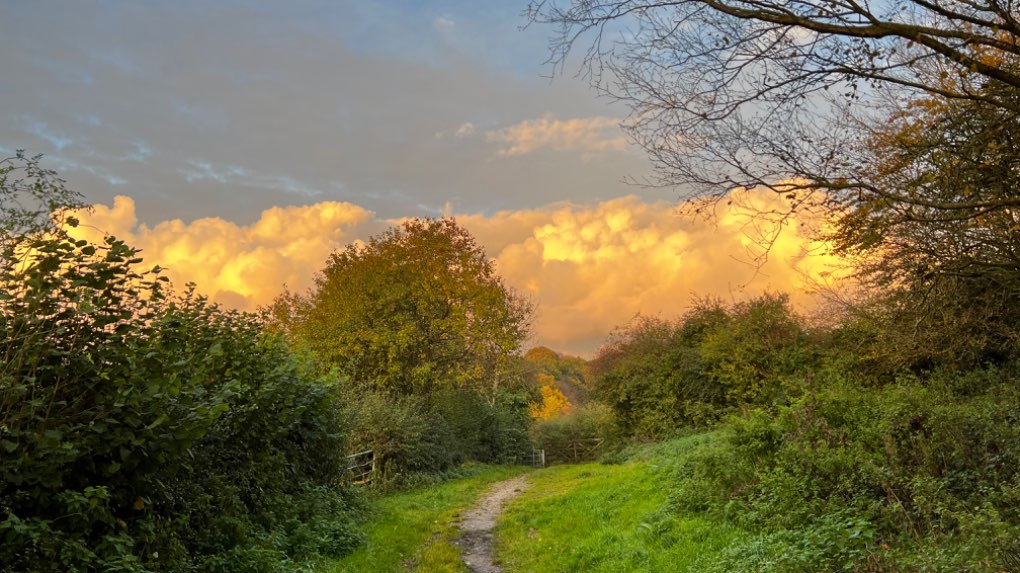 leek, staffordshire, Sunset lighting up the clouds....