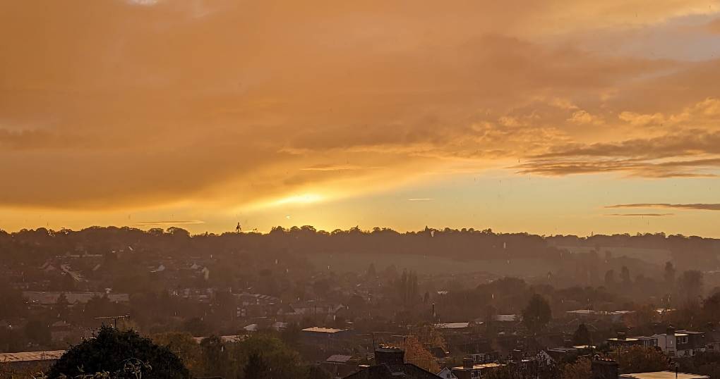 Berkhamsted, , Showers at sunset...