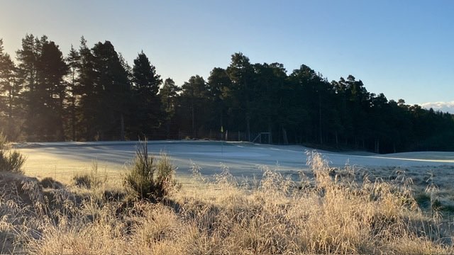 Grantown on Spey, Morayshire, Golf course closed until the frost lifts. ...