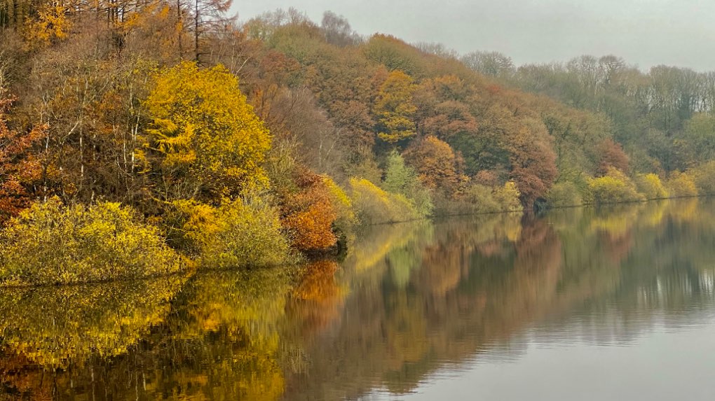 Tittesworth reservoir on a typical mild drizzly Novembers day. Leek, Staffordshire,Uk, sent by toppiker60