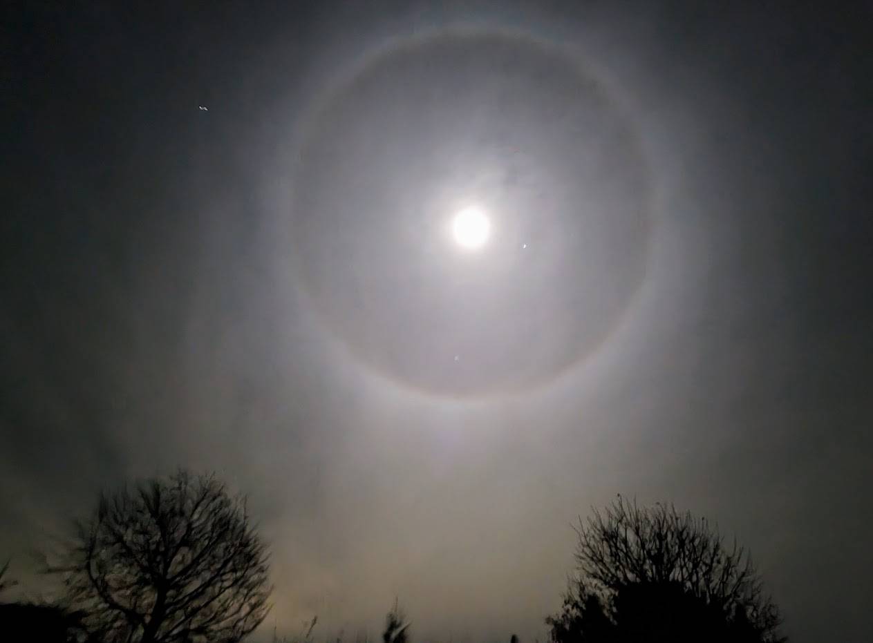 Berkhamsted, Herts, Lunar halo on 25th November 2023....