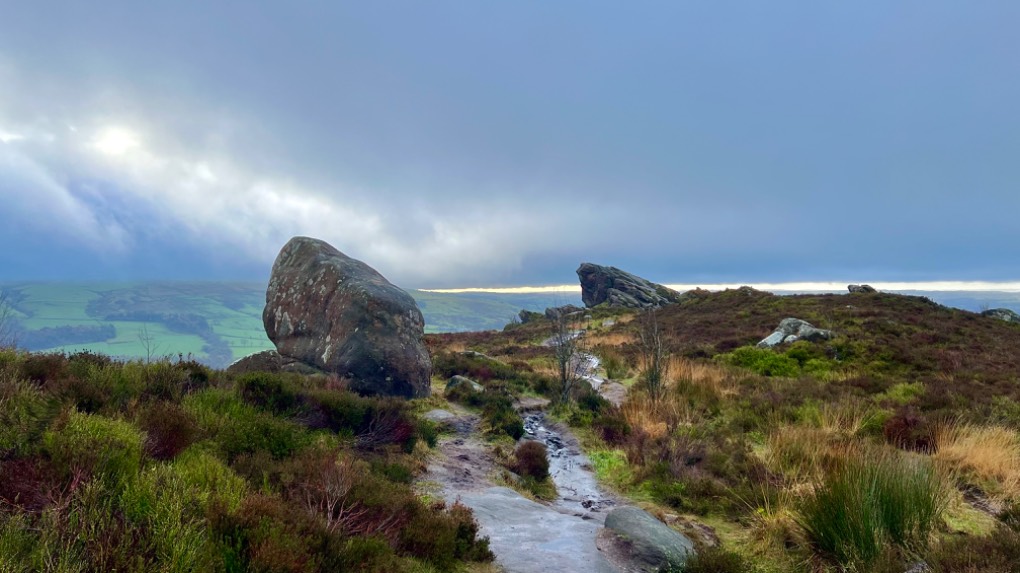 leek, staffordshire, cool damp new years eve on Ramshaw Rocks ....