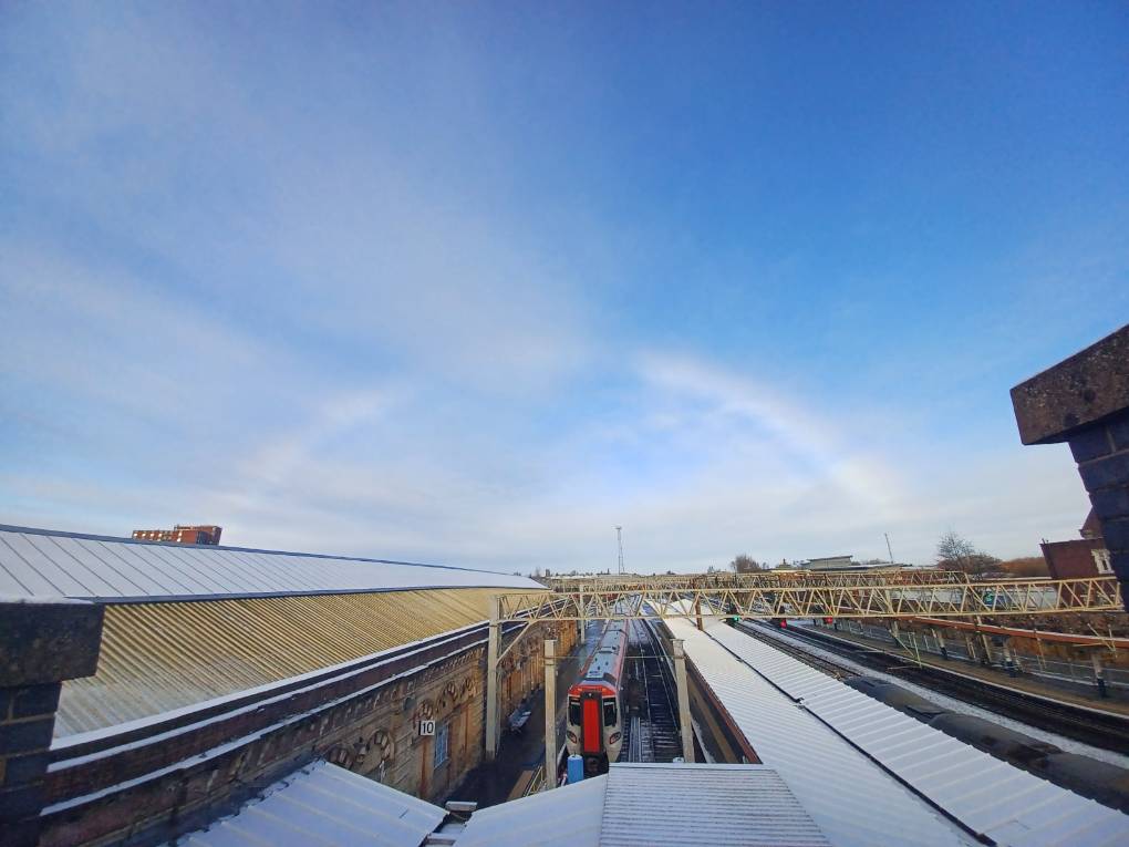 Crewe, Cheshire, First time seeing a snowbow!!...