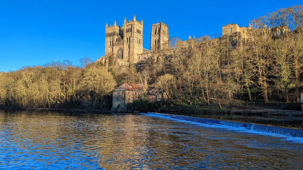 Durham, , Durham Cathedral on a cold day in January...