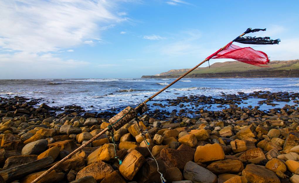 Kimmeridge, Dorset,  Longline Marker Buoy After Storm...