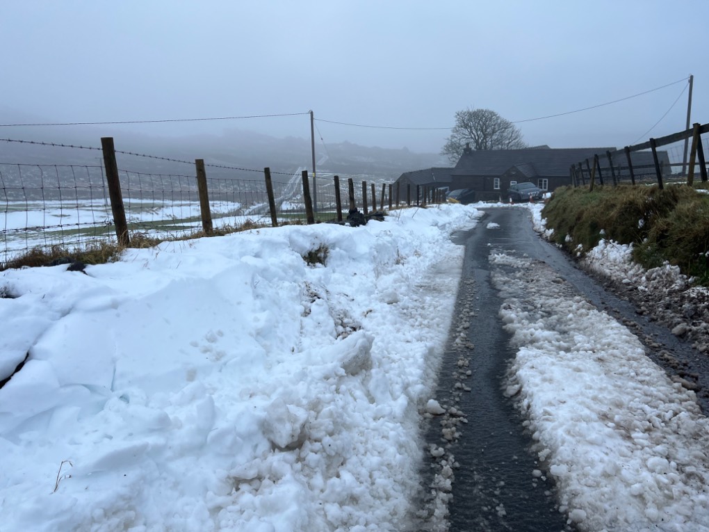 leek, staffordshire, After the dumping of snow yesterday now alot milder and misty with snow tha...