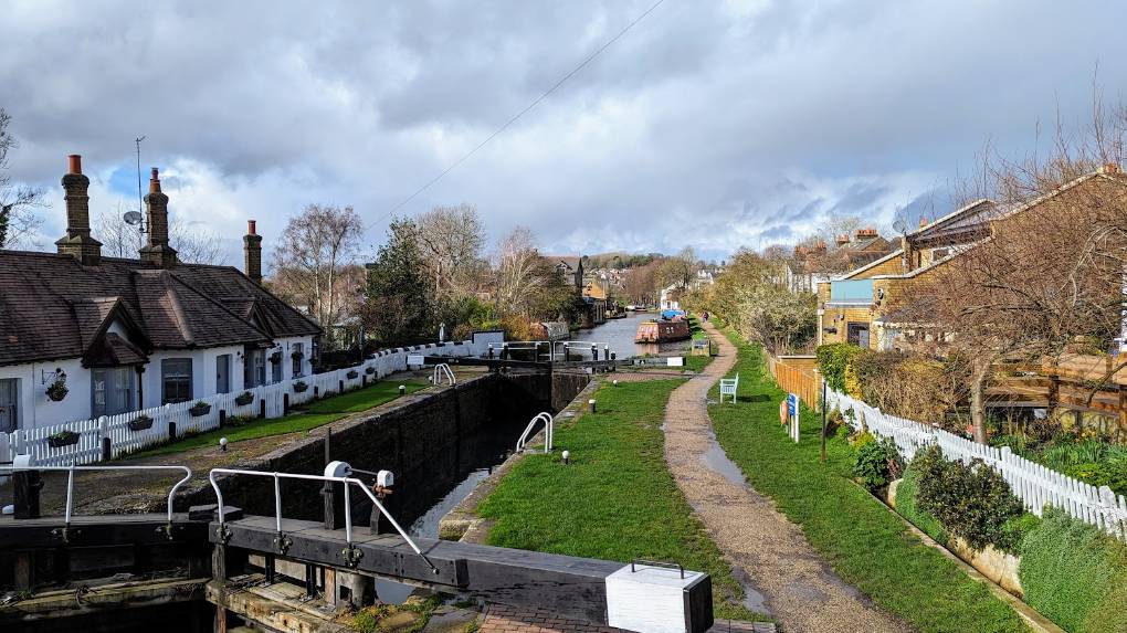 Berkhamsted, Herts, The Grand Union Canal in early spring...