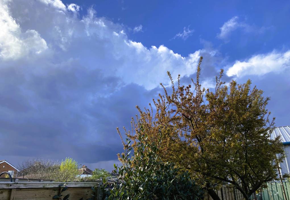 Dartford, Kent, Ten minutes before a heavy, squally, sharpe shower...