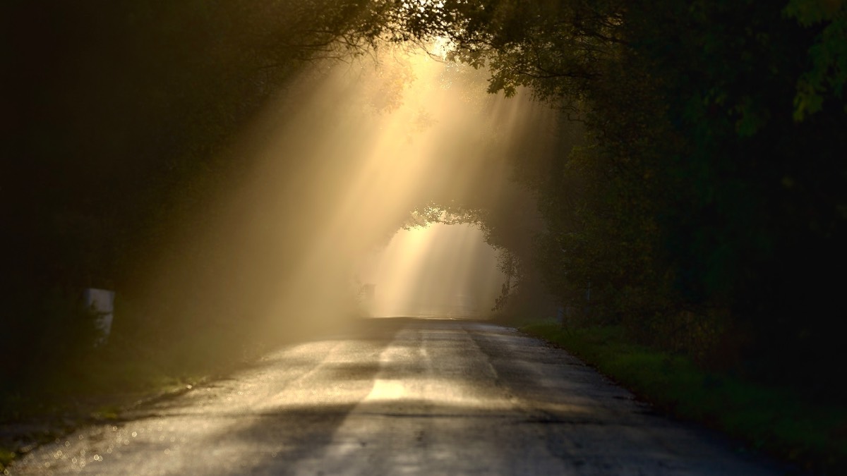 Leek, Staffordshire, Misty roads, plenty of moisture in the air after heavy rains....