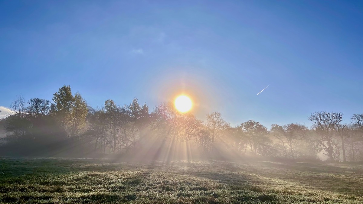 Leek, Staffordshire, Nice and sunny start to the day ,mist and fog along the river though....