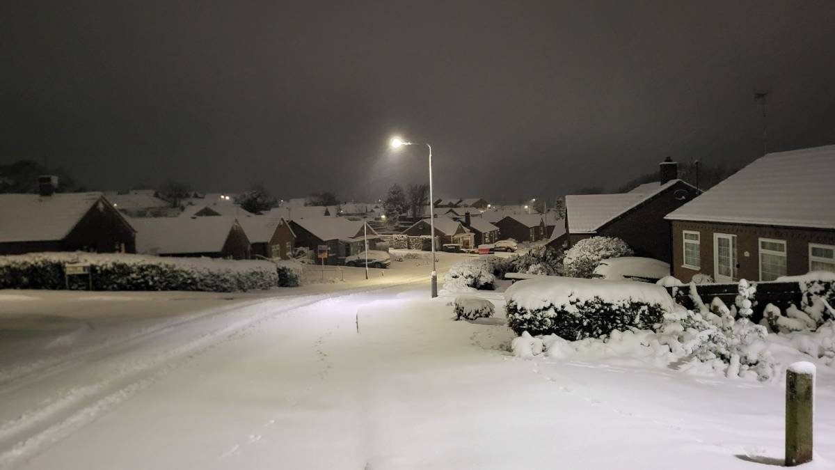 Mansfield or sutton, Nottinghamshire, Significant accumulation of snow  in stanton hill 180m asl...