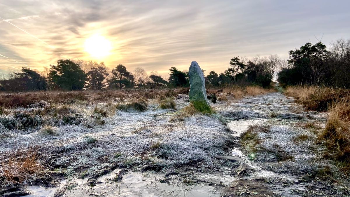 Leek, Staffordshire, Icy start to the day on Gun Moor....
