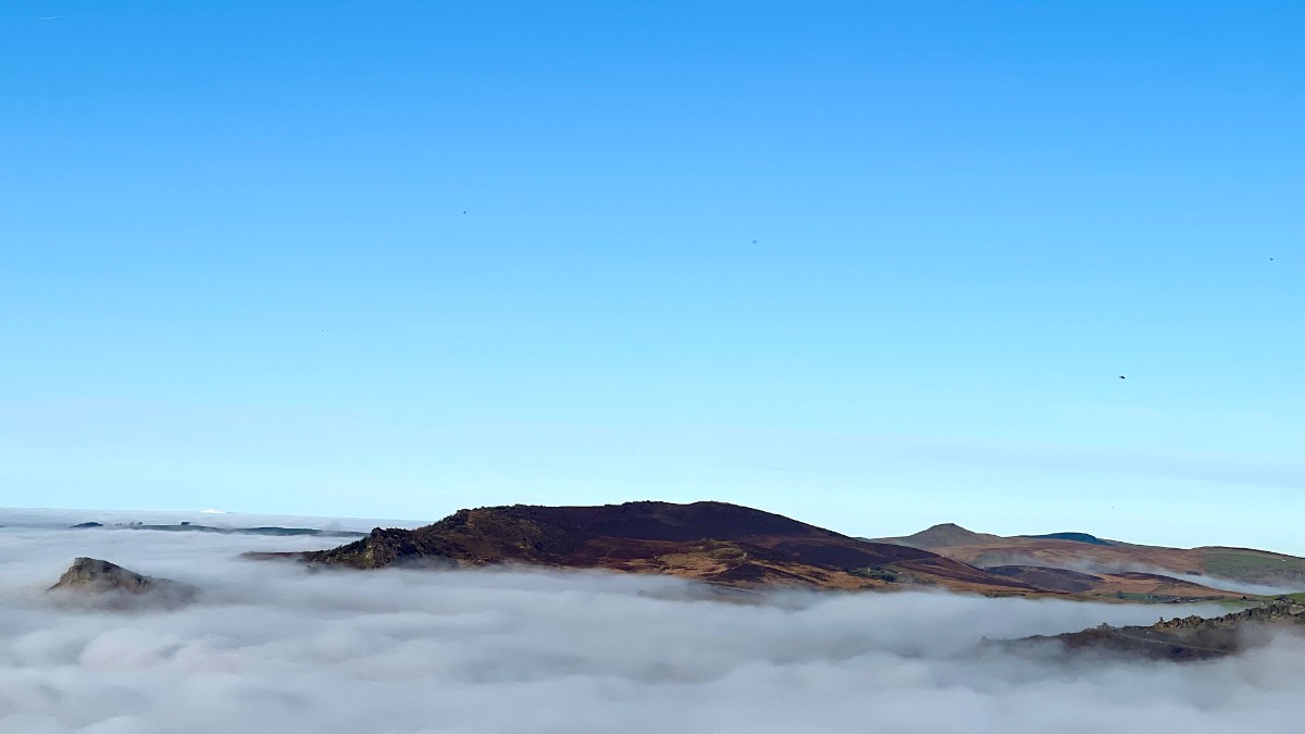 Leek, Staffordshire, Boxing day jog ,sunny on tops foggy below....