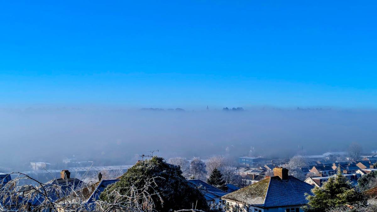 Berkhamsted, Herts, Frost and fog in the Bulbourne Valley...