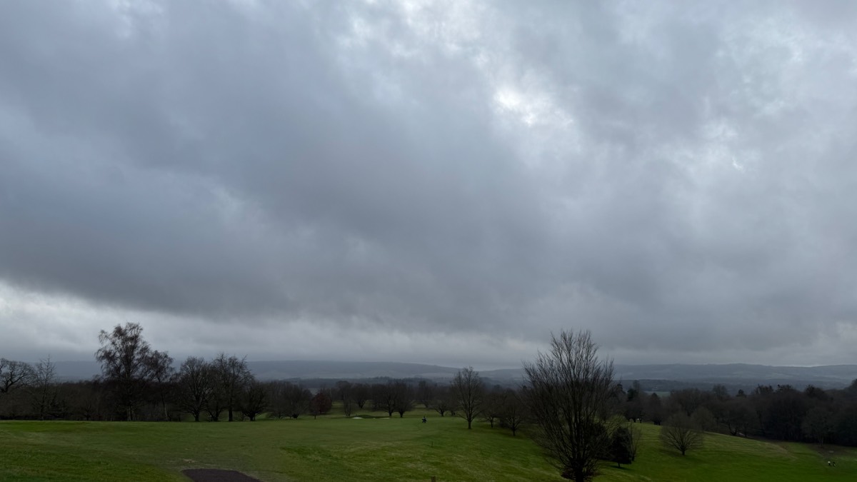 Midhurst, , South Downs gloom at Cowdray Park golf club...