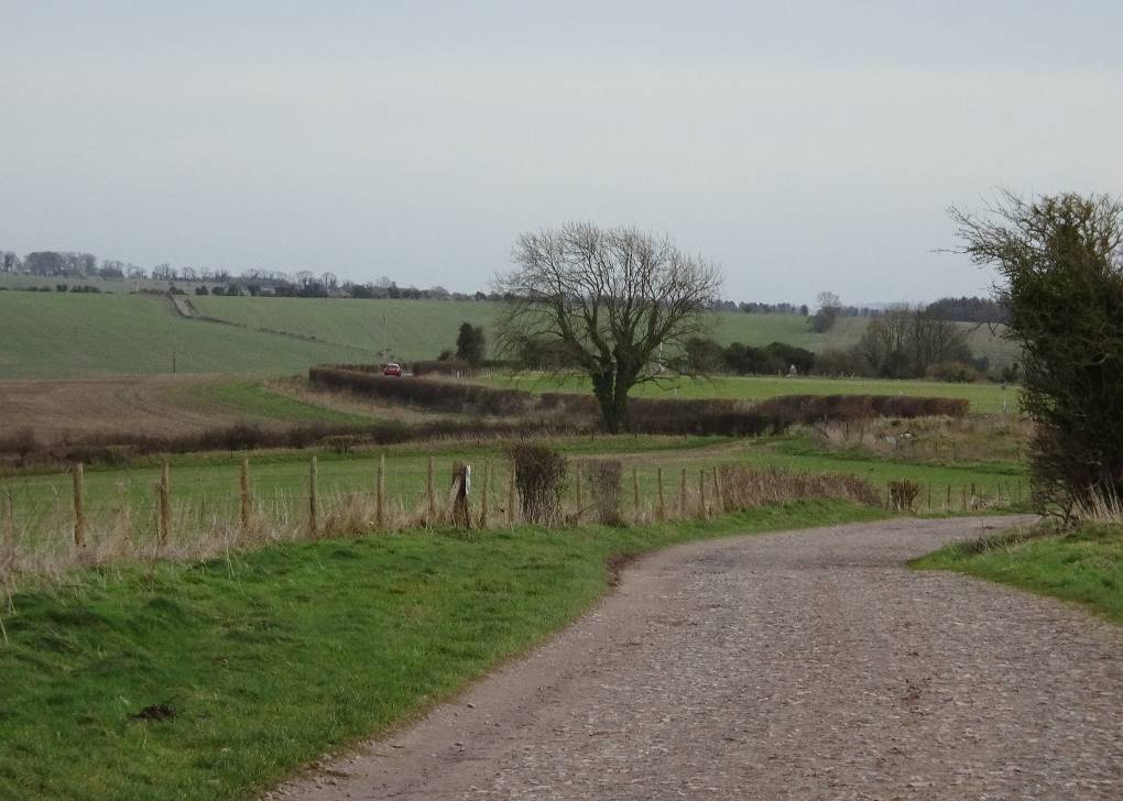 Westbury, Wilts, A good day for a brisk walk 7deg, thin high cloud, Salis Plain Perimeter Pa...