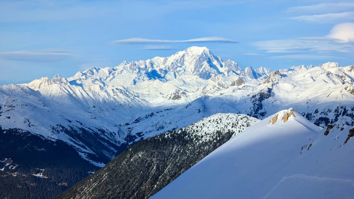 , , Mont Blanc seen from the Three Valleys...