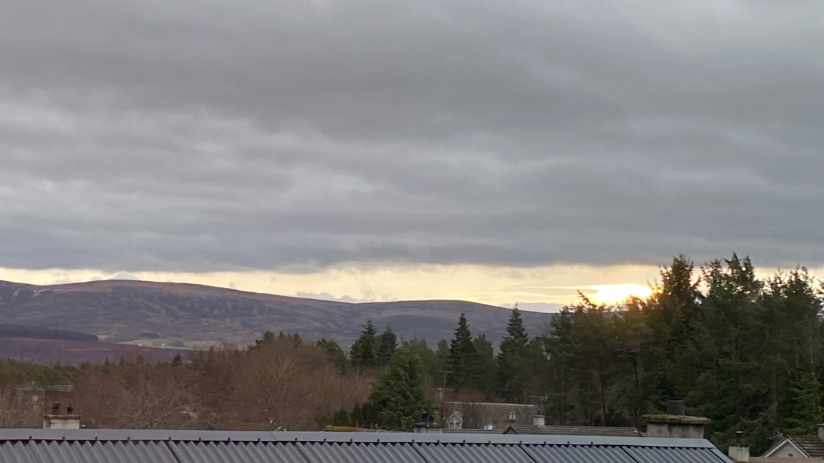 Grantown on Spey, Highlands, Sun at 9 am for comparison!...