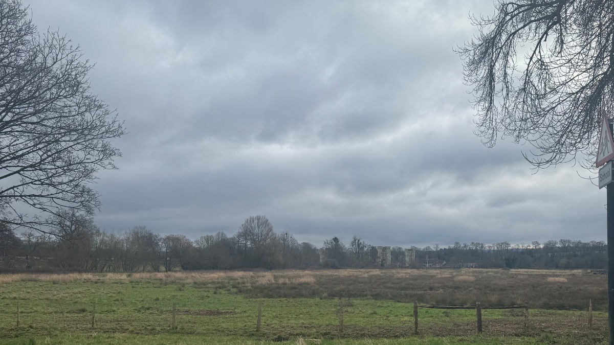 , , Midhurst castle with the grey clouds scudding in on a chilly easterly breez...