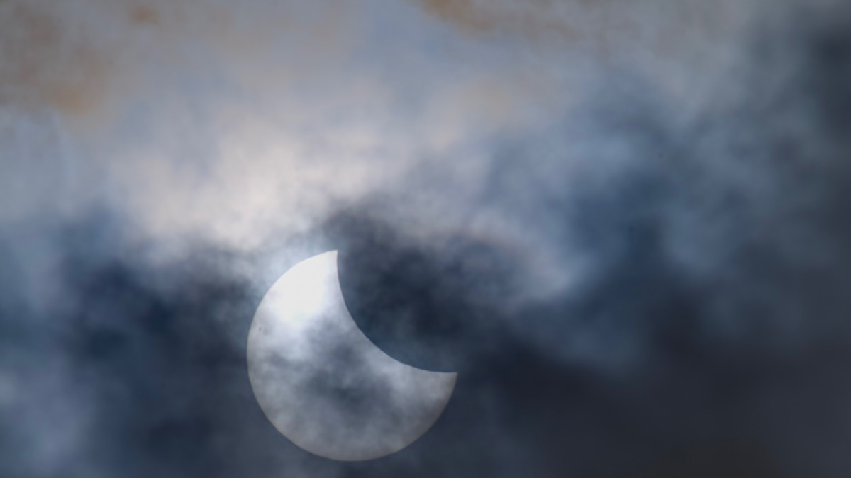 Leek, Staffordshire, Weather front approaching trying to spoil the partial eclipse....