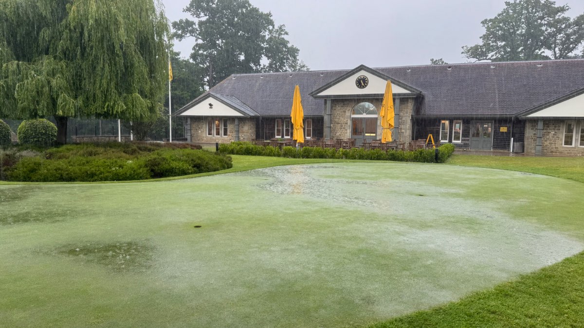 , , Summer deluge at Cowdray Park Golf Club, with thunder rumbling...
