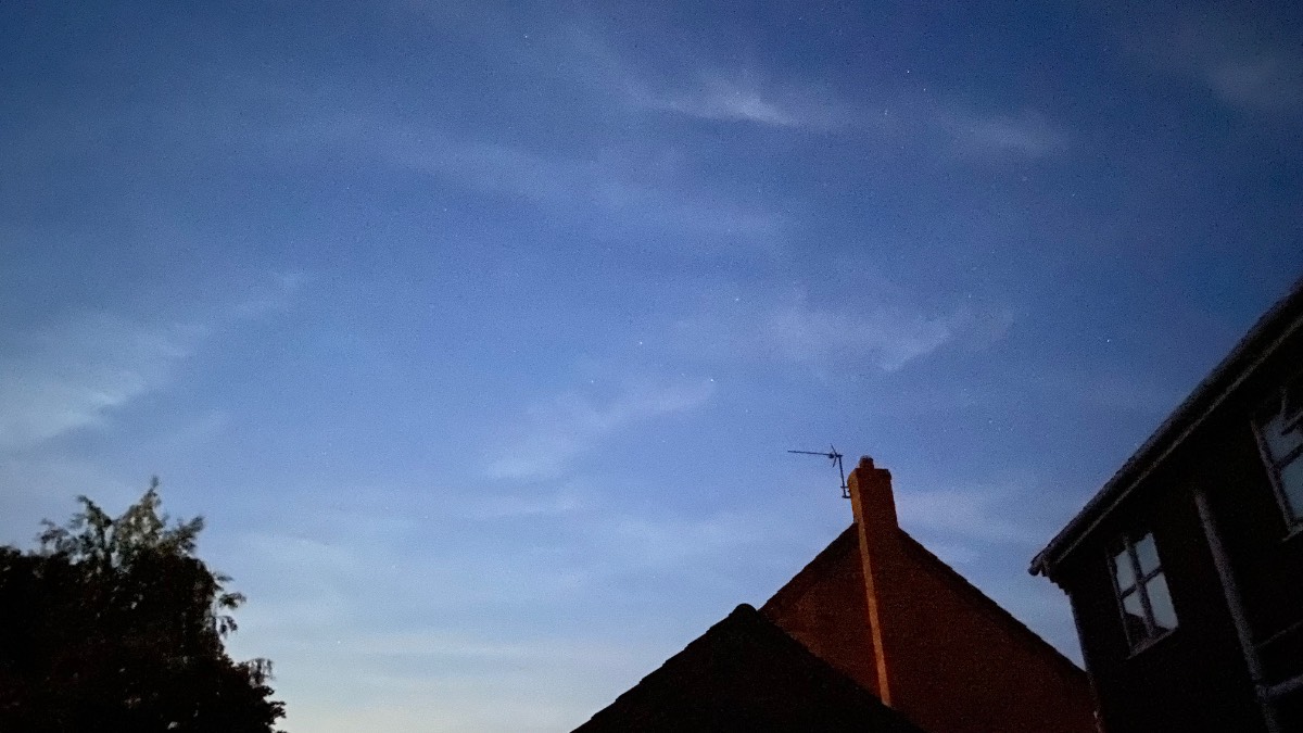 Moulton Chapel, Lincolnshire, Noctilucent? Just bright late night clouds? Taken at 23:35. Interesting eit...
