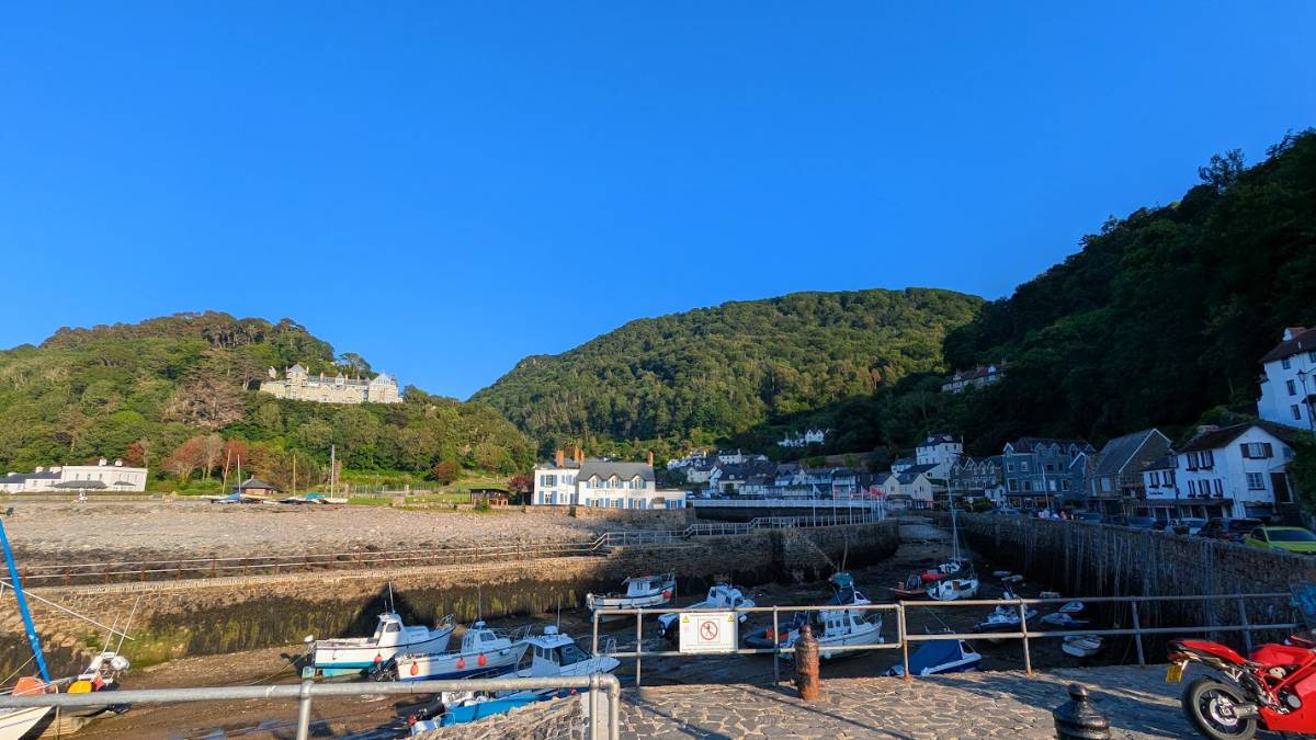 Lynmouth, Devon, Lynmouth under cloudless skies...