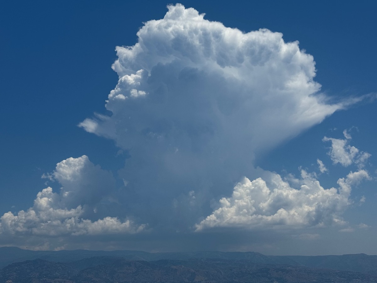 , , Giant cumulonimbus building in the searing heat; Messina, Sicily, my holida...