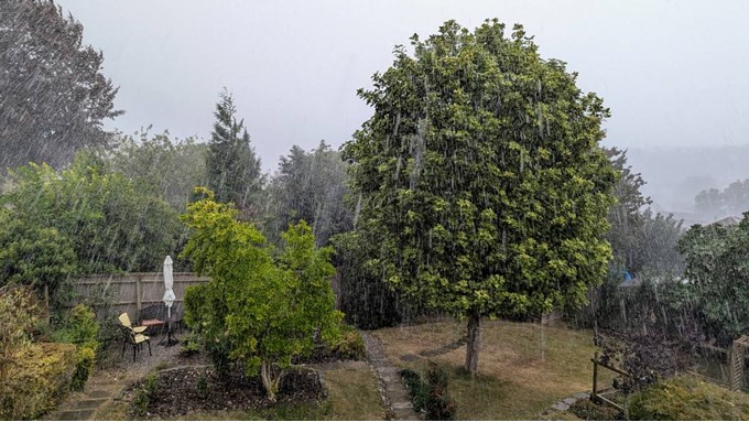 What is happening? A downpour in Berkhamsted. Posted by Brian Gaze