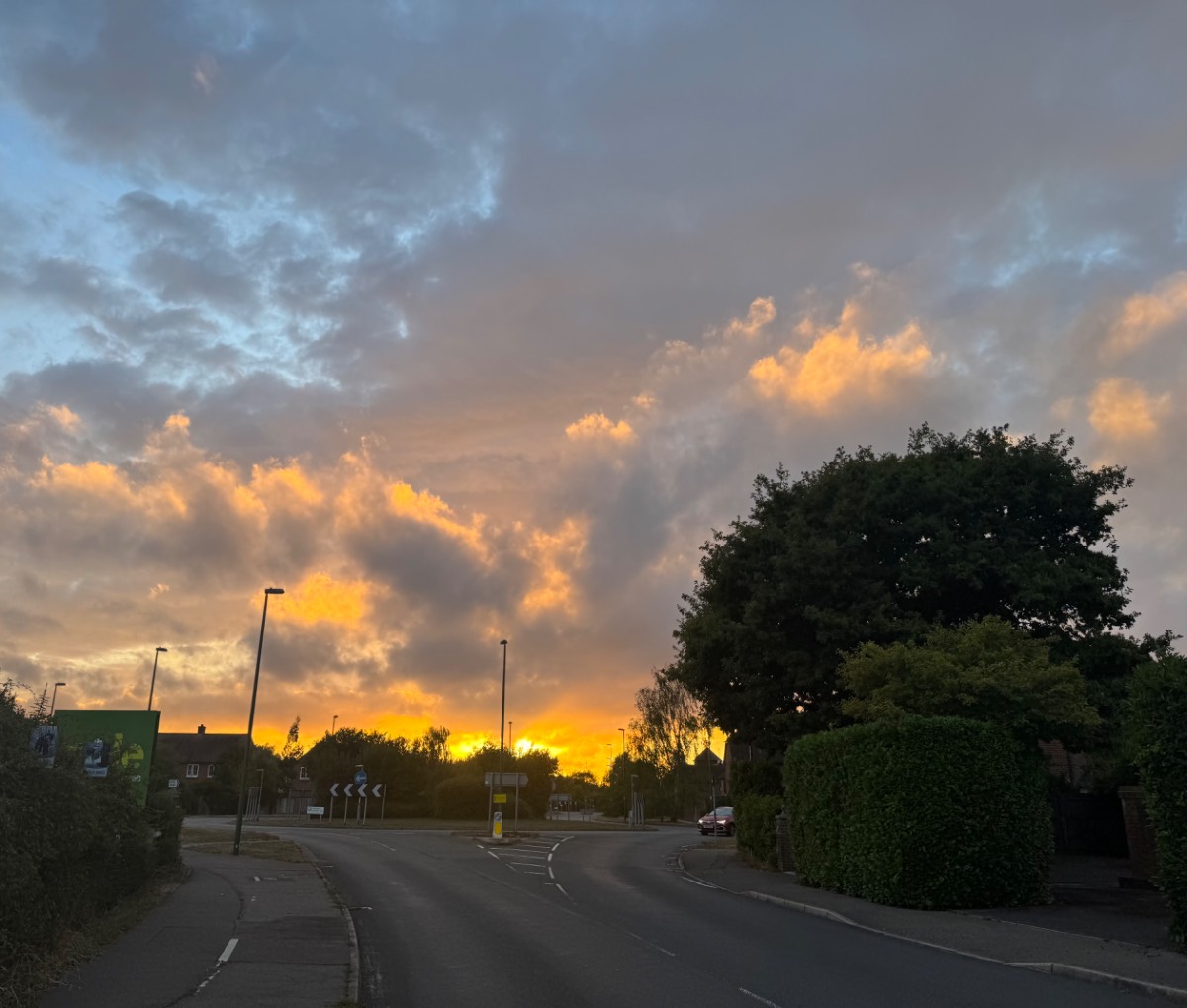 , , A very autumnal sunset in Billingshurst, after the welcome heavy showers ea...