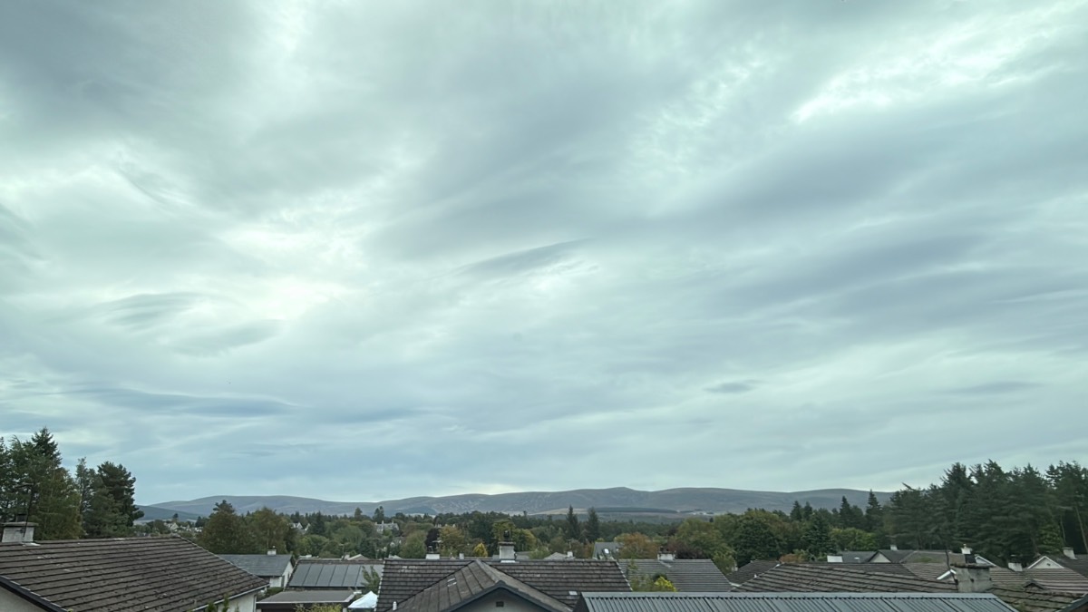 Grantown on Spey, Highlands, No sunshine - just clouds.  It’s breezy though....