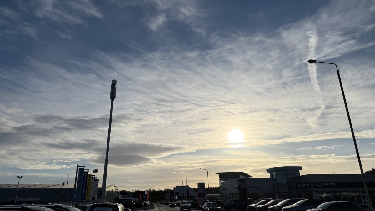 Inverness, Inverness-shire, City centre traffic, but nice sky yesterday (19th September)...