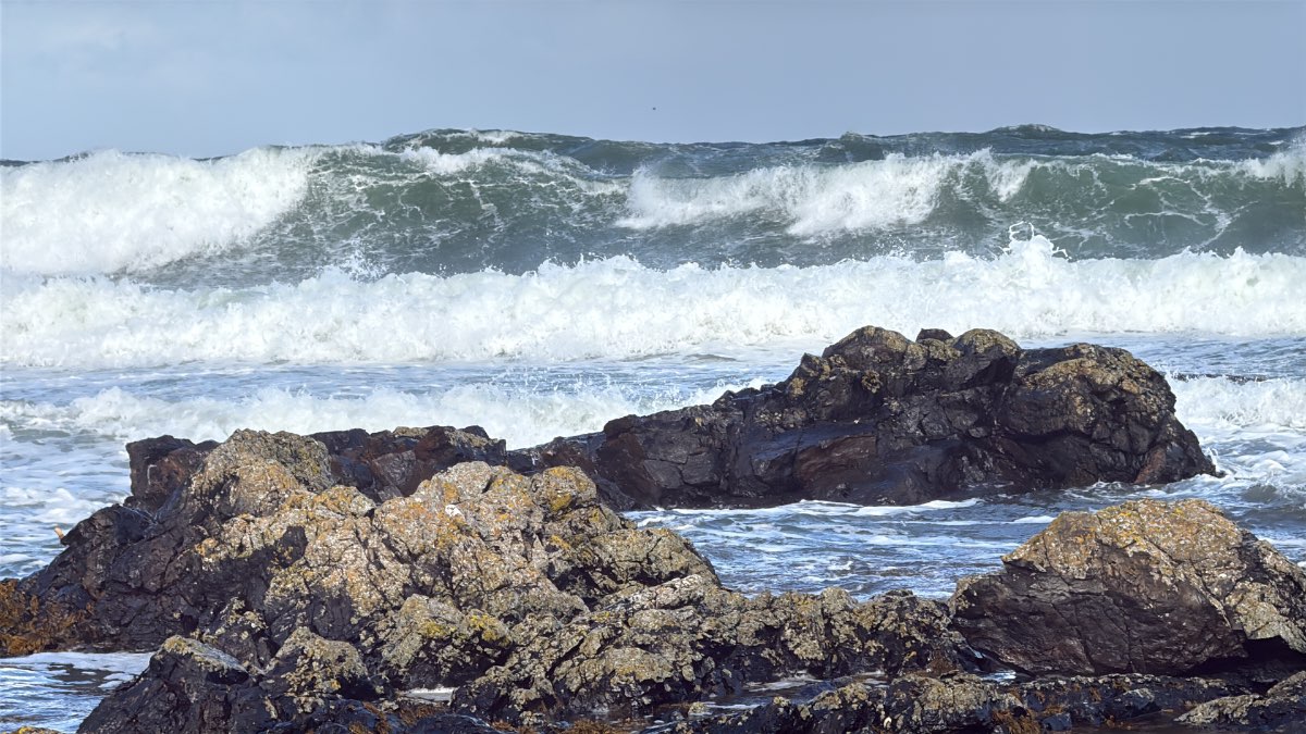 Whitehills, Banffshire, Big waves!...