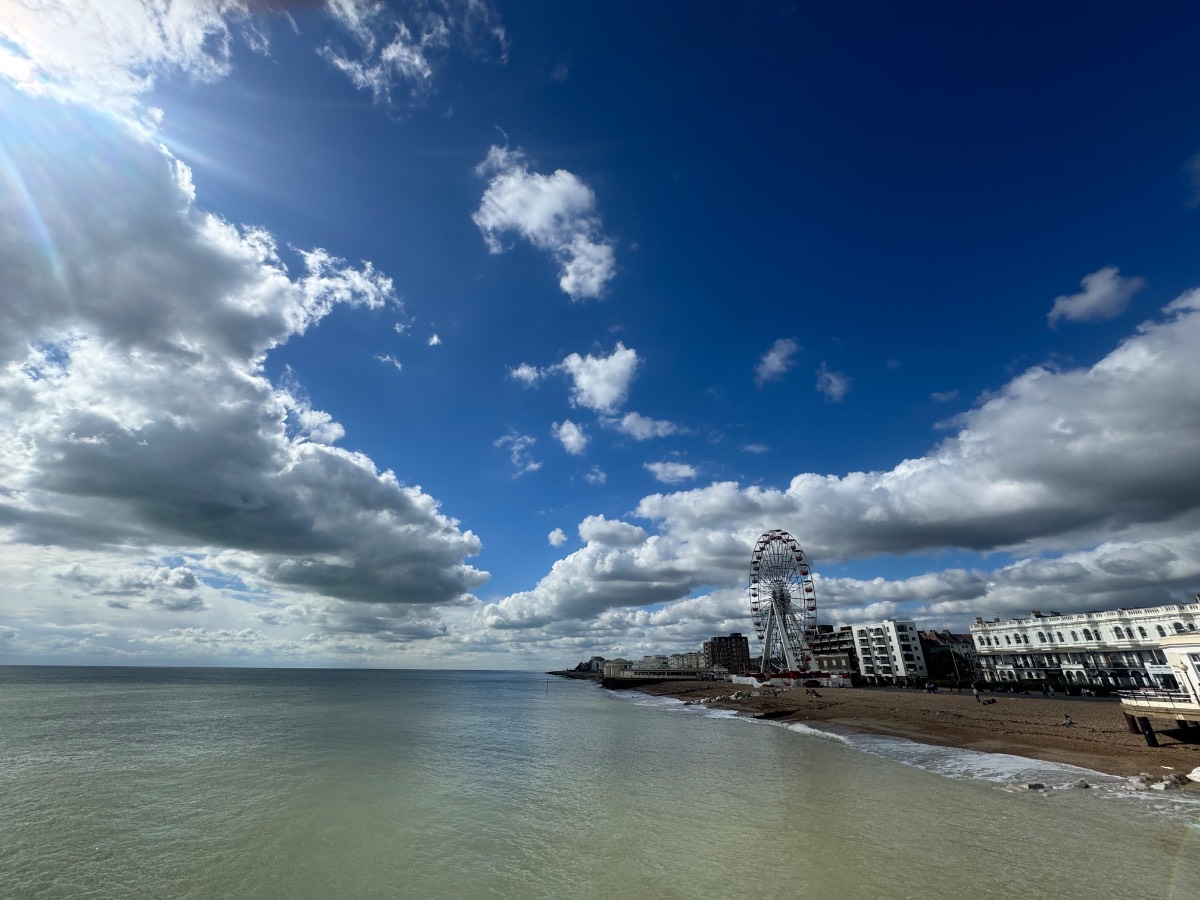 Worthing, , Altocumulus streets over Worthing. ...