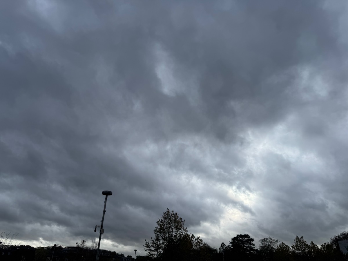 Horsham, West Sussex, Menacing skies above Horsham, but very mild....