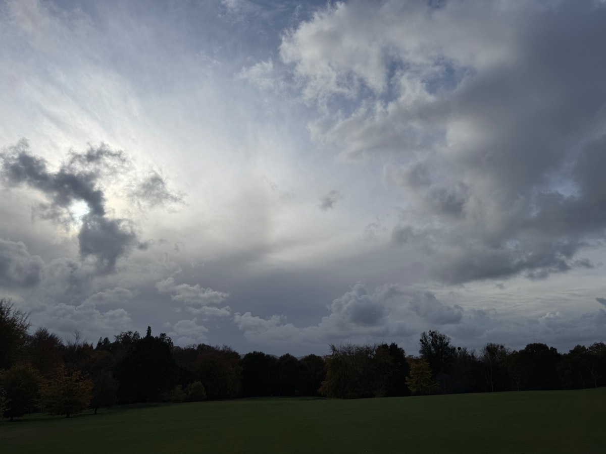 Midhurst, West Sussex, Showers ganging up in the south. Cowdray Park...