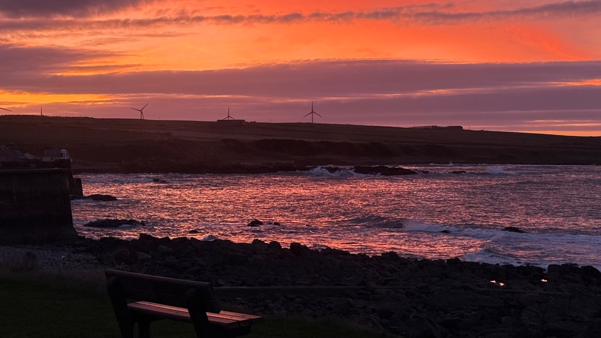 Whitehills, Banffshire, Sunset on Saturday 15th November...