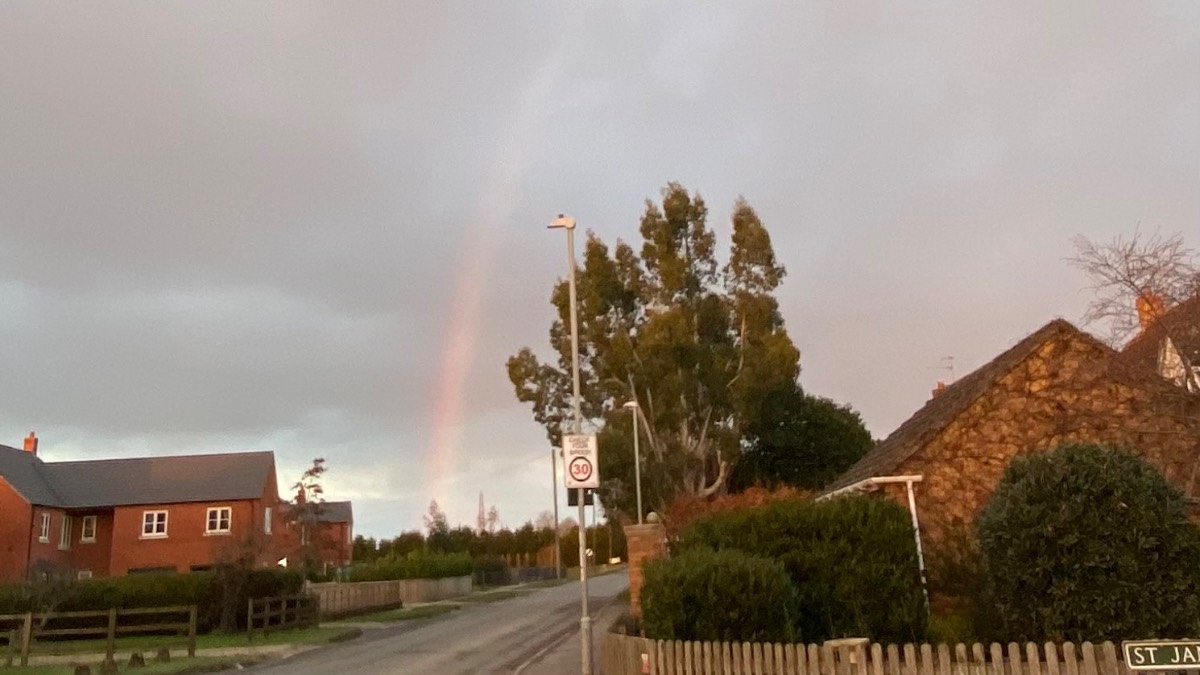 Moulton Chapel, Lincolnshire, Christmas Eve rainbow ...