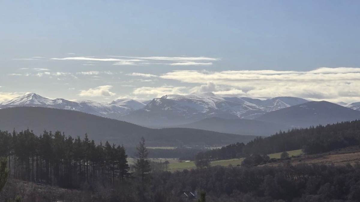 Grantown on Spey, Highlands, Snow has shifted with the warm wind and rain in the last week. (Photo taken...
