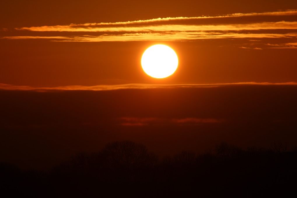 , , Sunrise over Burton Dassett country park ...