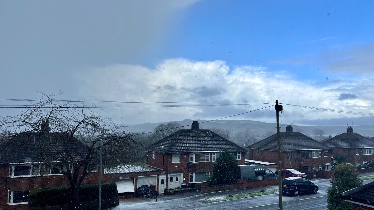 Leek, Staffordshire, Outgoing hail storm....