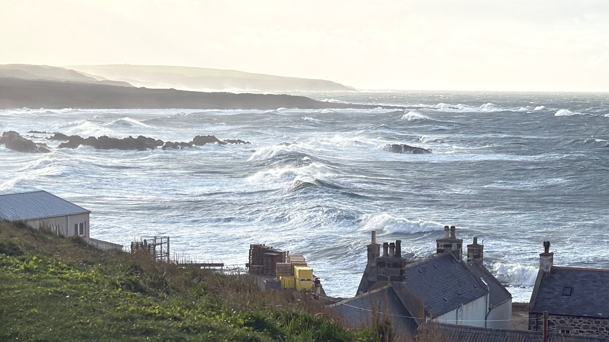 Whitehills, Banffshire, Big waves...
