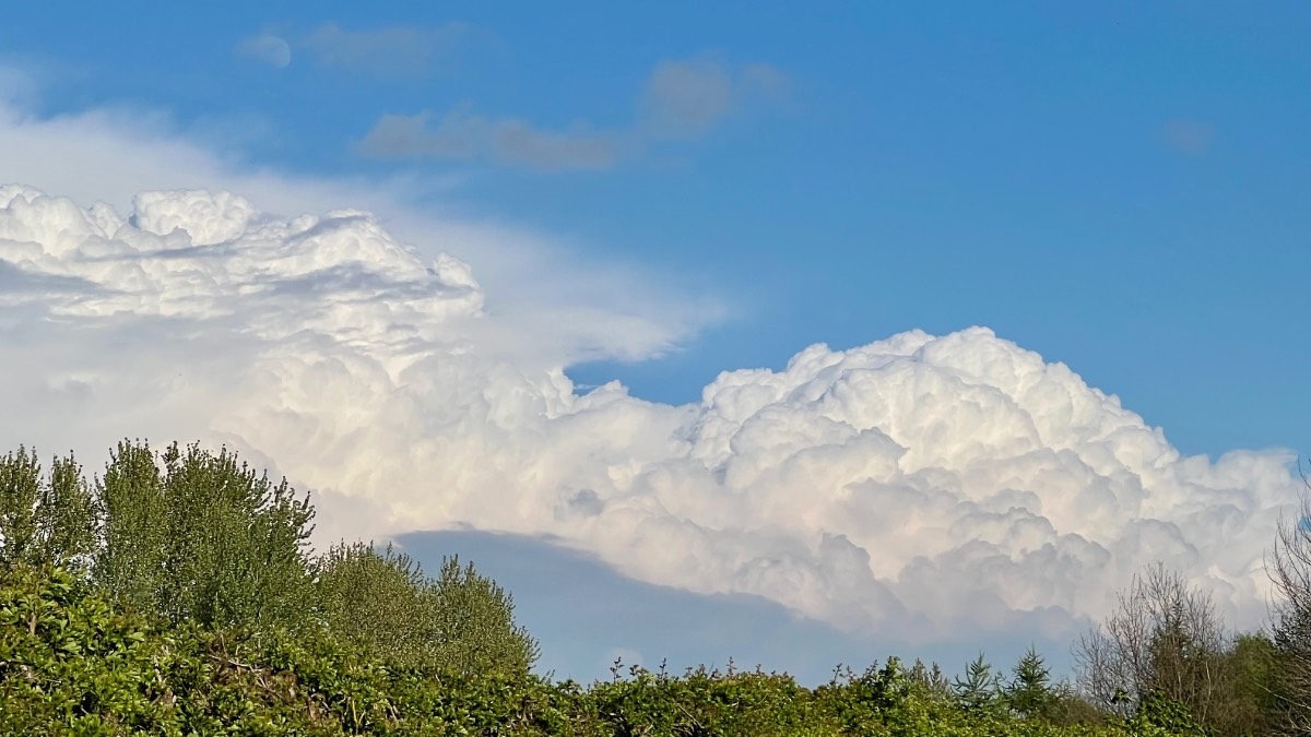 Leek, Staffordshire, Big showers blowing up over the hills as a front moves down from the north....